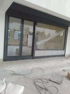 Installed motorized roller shutter on commercial shopfront in Nairobi