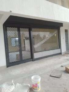 Installed motorized roller shutter on commercial shopfront in Nairobi