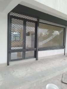 Installed motorized roller shutter on commercial shopfront in Nairobi