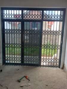 Imported retractable grill installation at residential home in Mwihoko, Kenya
